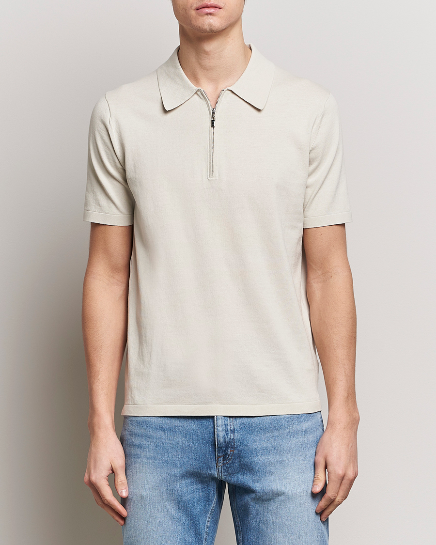 Herre | Kortermet piké | Tiger of Sweden | Orbit Knitted Cotton Polo Off White