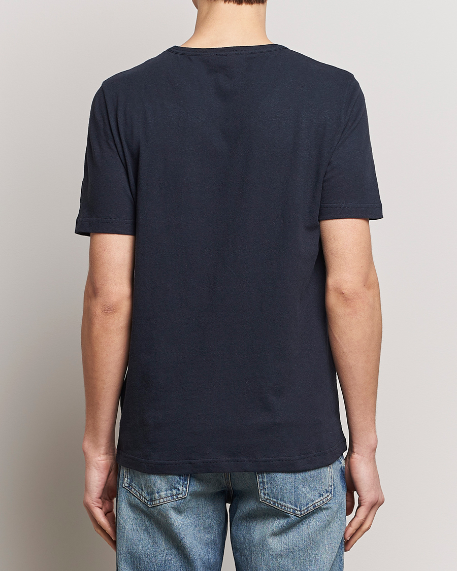 Herre | T-Shirts | Tiger of Sweden | Olaf Cotton/Linen Crew Neck T-Shirt Light Ink