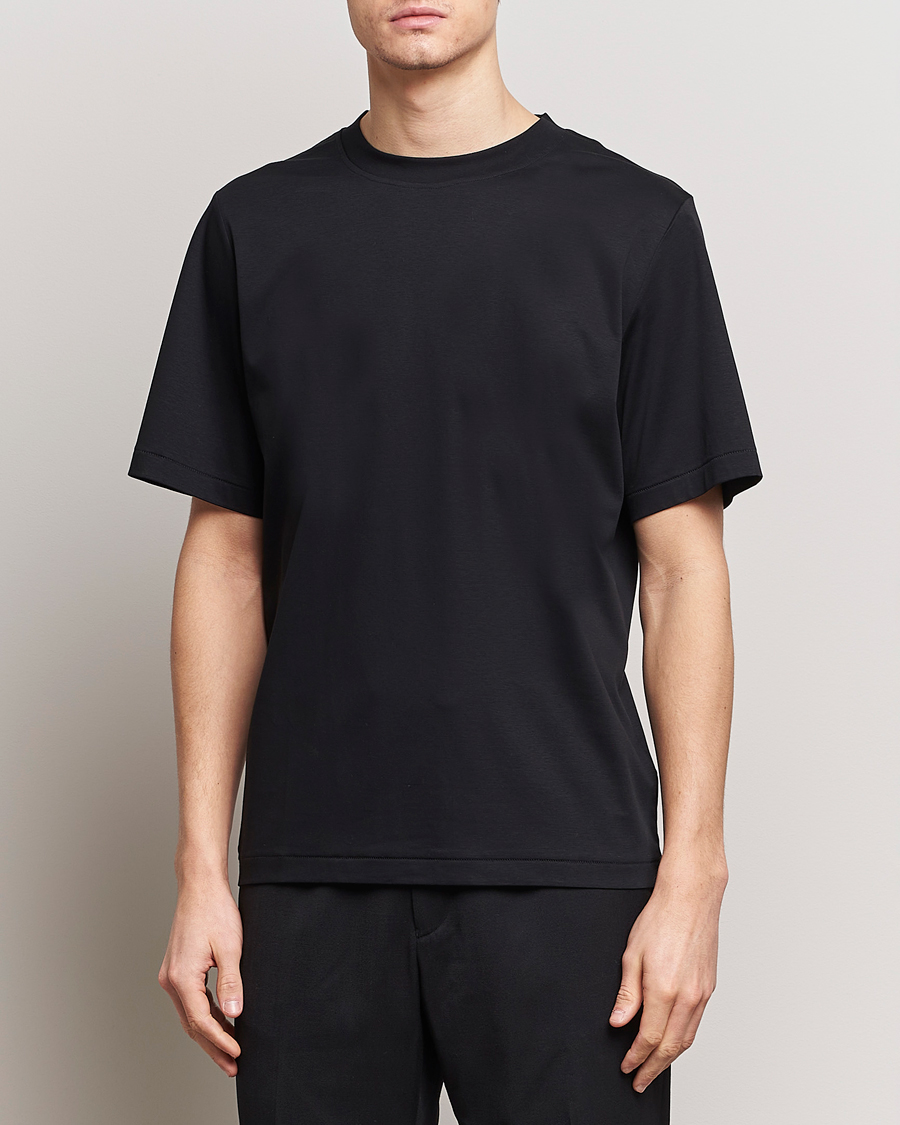 Herr | T-Shirts | Tiger of Sweden | Mercerized Cotton Crew Neck T-Shirt Black