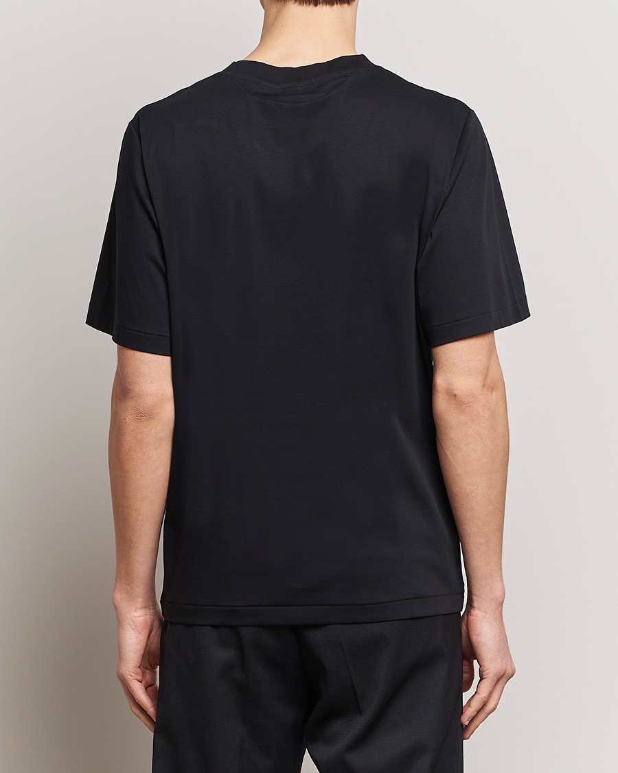 Herre | T-Shirts | Tiger of Sweden | Mercerized Cotton Crew Neck T-Shirt Black