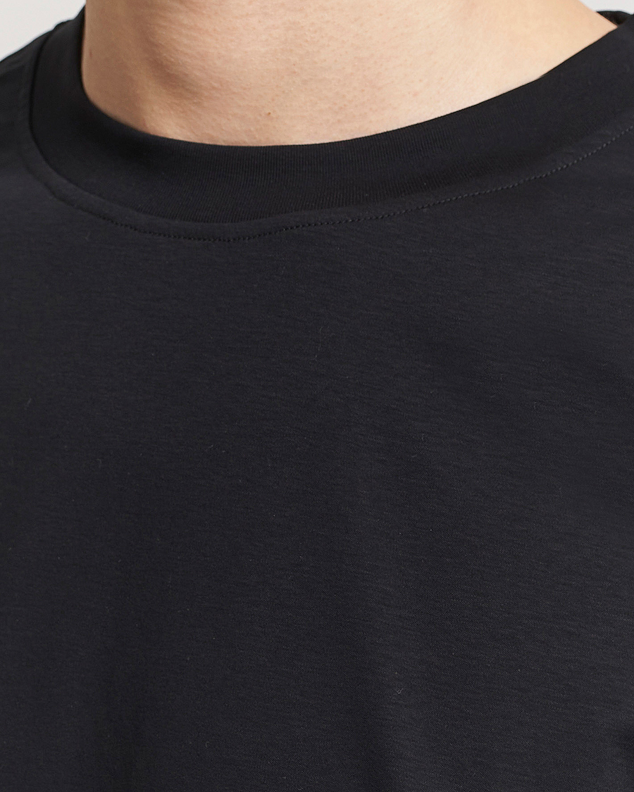 Herre | T-Shirts | Tiger of Sweden | Mercerized Cotton Crew Neck T-Shirt Black