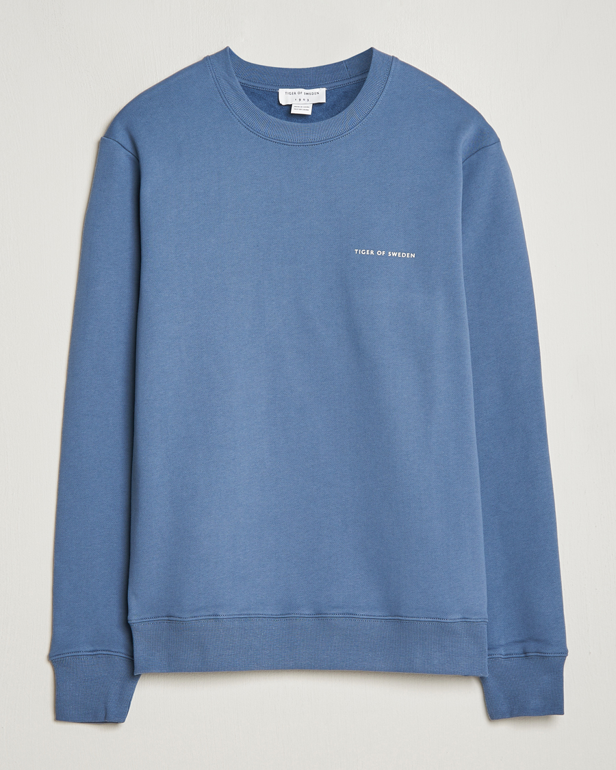 Herre | Gensere | Tiger of Sweden | Emerson Crew Neck Sweatshirt Thunder Blue
