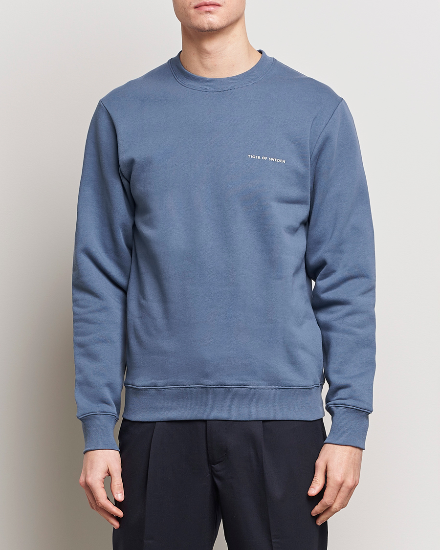 Herre | Tøj | Tiger of Sweden | Emerson Crew Neck Sweatshirt Thunder Blue