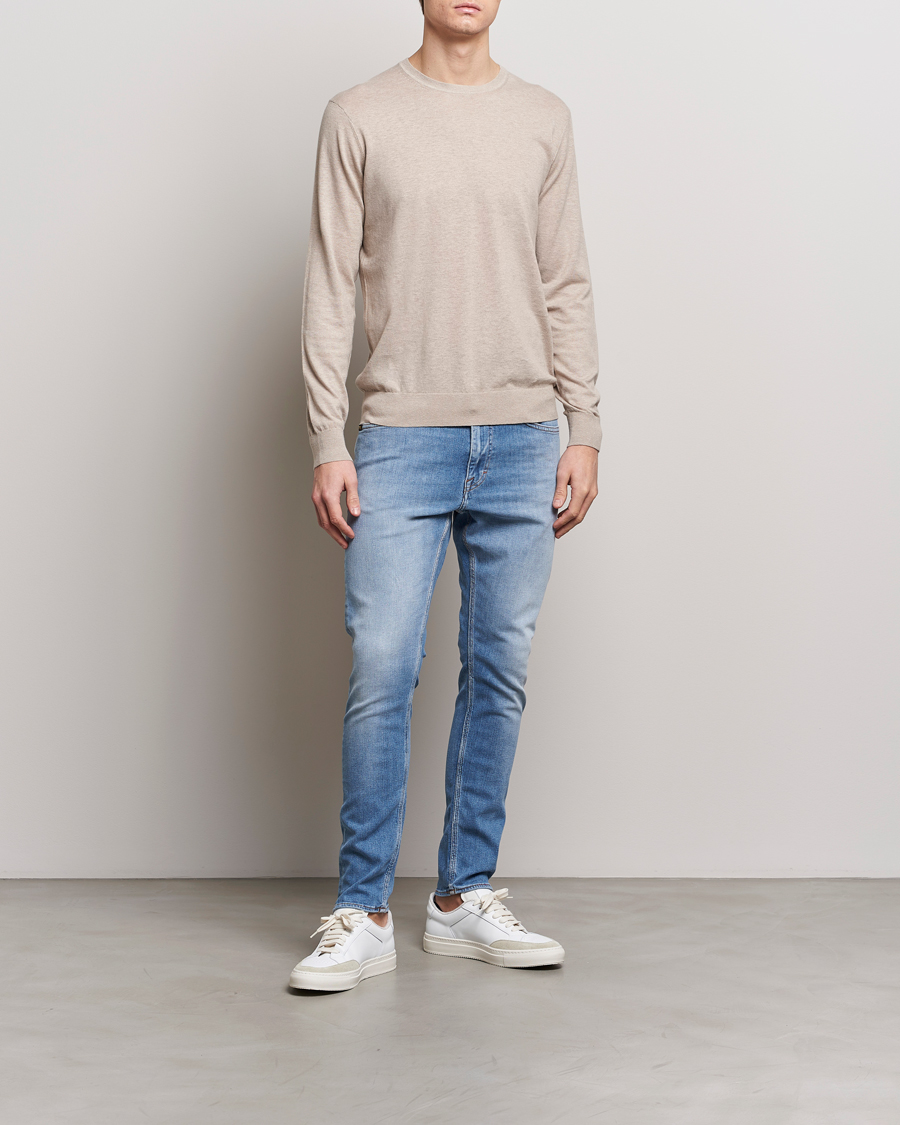 Herre | Gensere | Tiger of Sweden | Michas Cotton/Linen Knitted Sweater Soft Latte