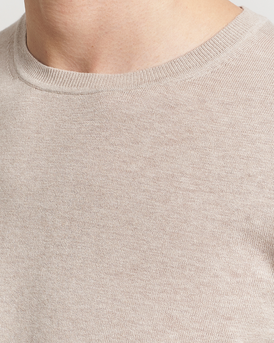 Herre | Gensere | Tiger of Sweden | Michas Cotton/Linen Knitted Sweater Soft Latte