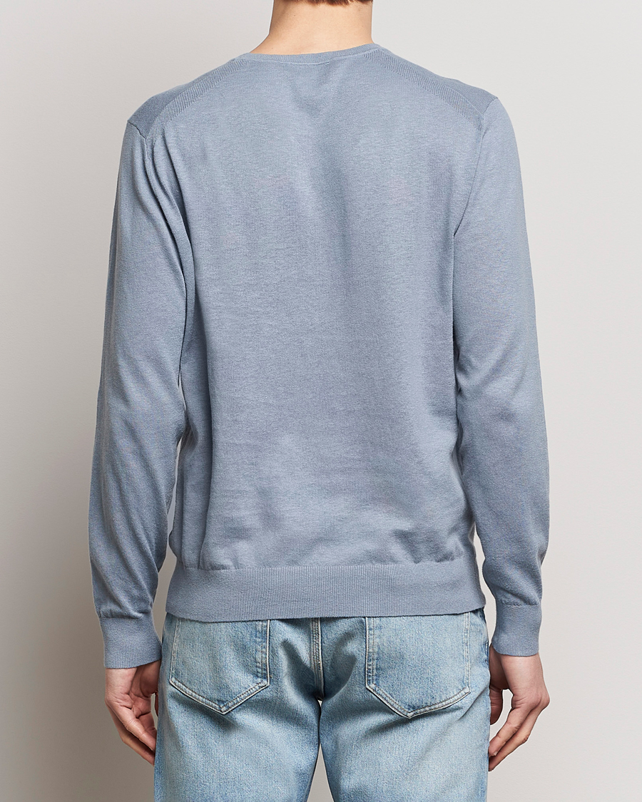 Herre | Gensere | Tiger of Sweden | Michas Cotton/Linen Knitted Sweater Polar Blue