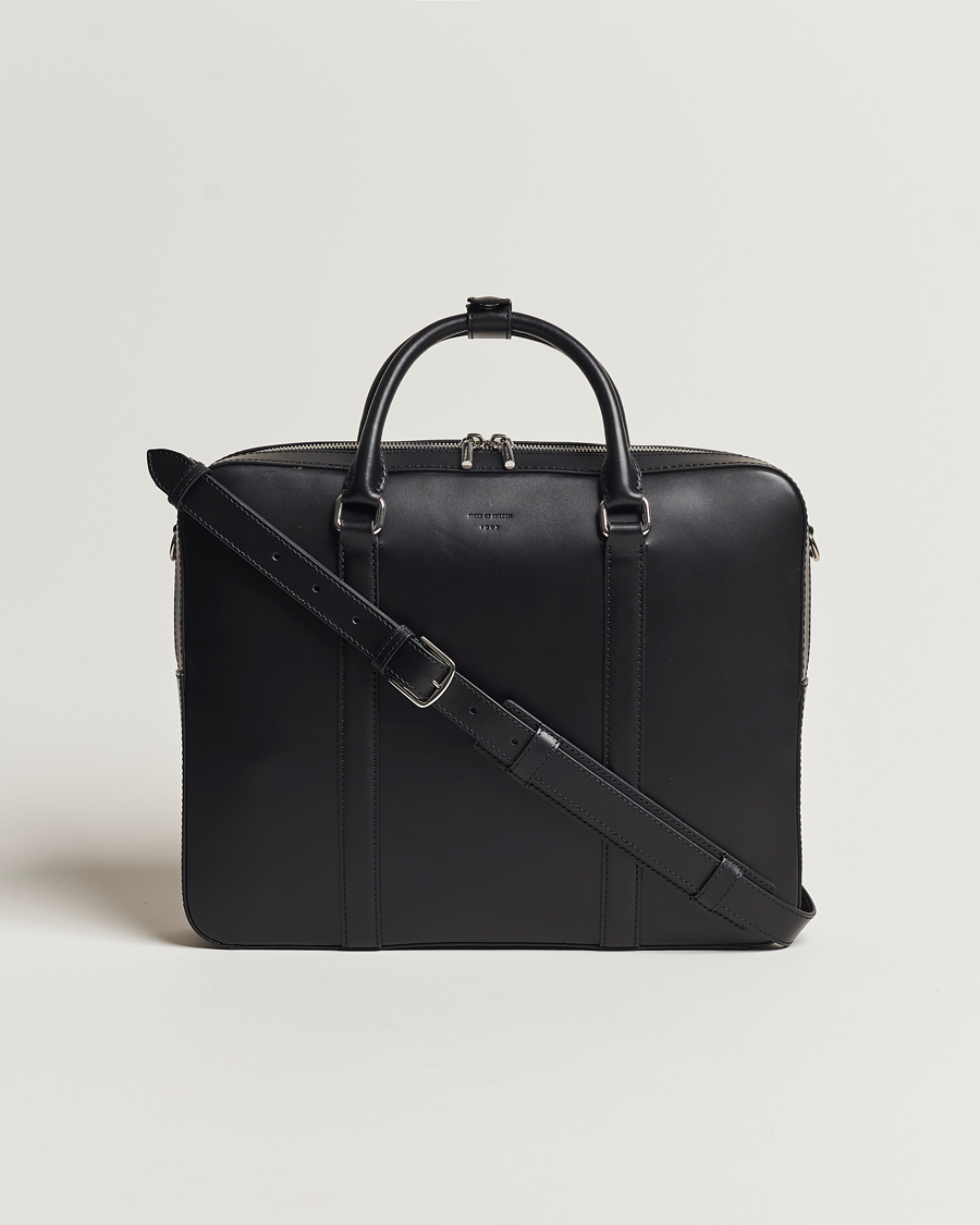 Herre | Tiger of Sweden Brevis Smooth Leather Briefcase Black | Tiger of Sweden | Brevis Smooth Leather Briefcase Black