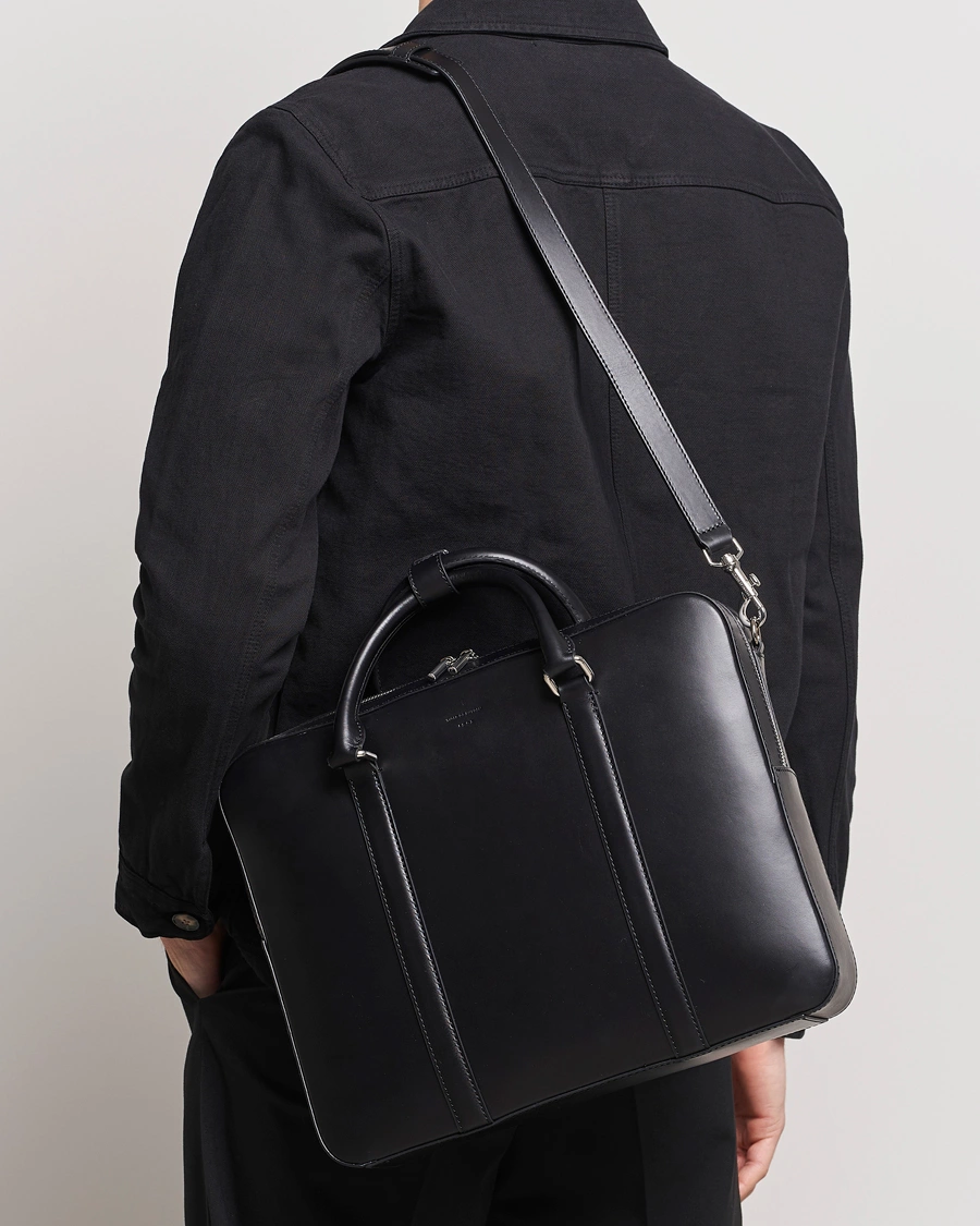 Herre | Business & Beyond | Tiger of Sweden | Brevis Smooth Leather Briefcase Black