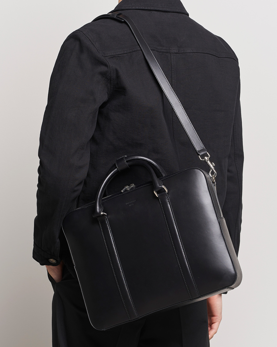 Herre | Tiger of Sweden Brevis Smooth Leather Briefcase Black | Tiger of Sweden | Brevis Smooth Leather Briefcase Black