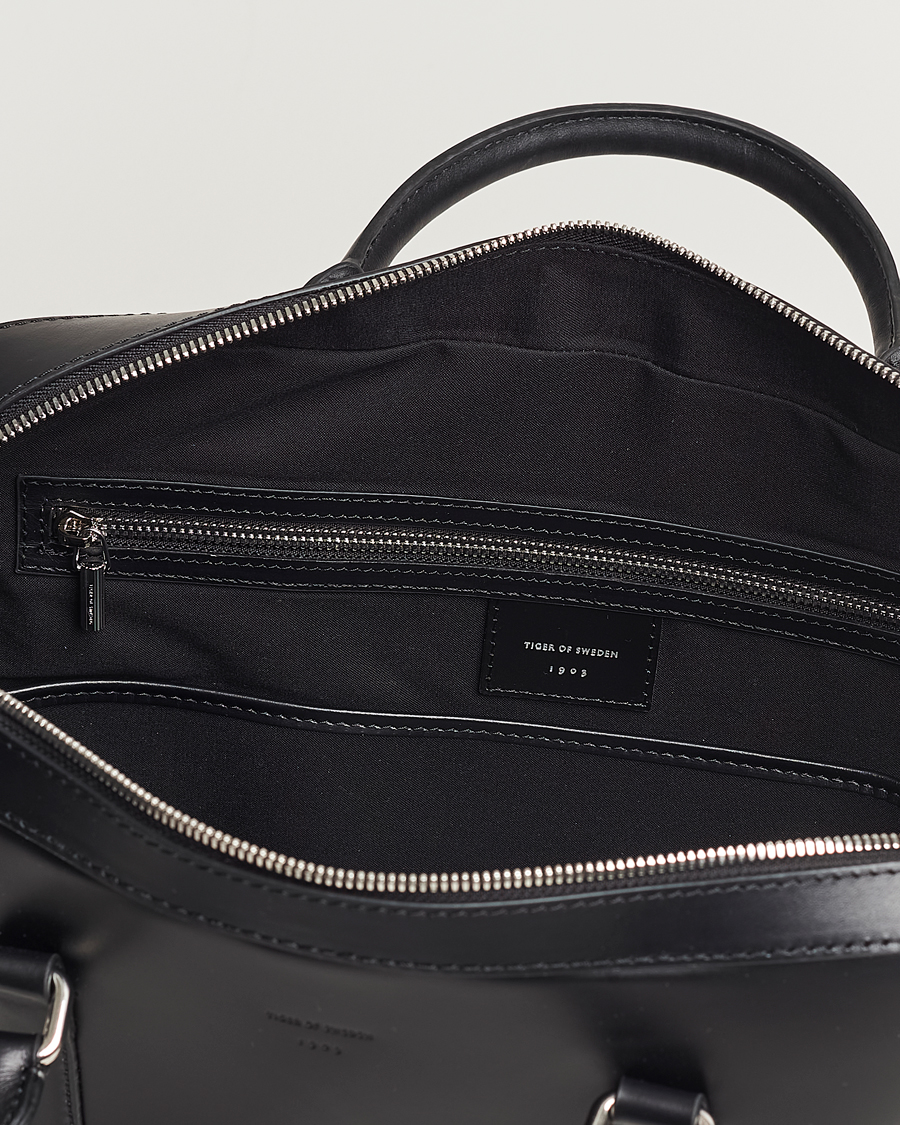 Herre | Tiger of Sweden Brevis Smooth Leather Briefcase Black | Tiger of Sweden | Brevis Smooth Leather Briefcase Black
