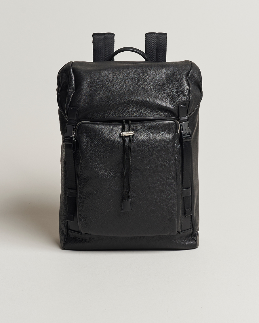 Herre | Tiger of Sweden Baha Grained Leather Backpack Black | Tiger of Sweden | Baha Grained Leather Backpack Black