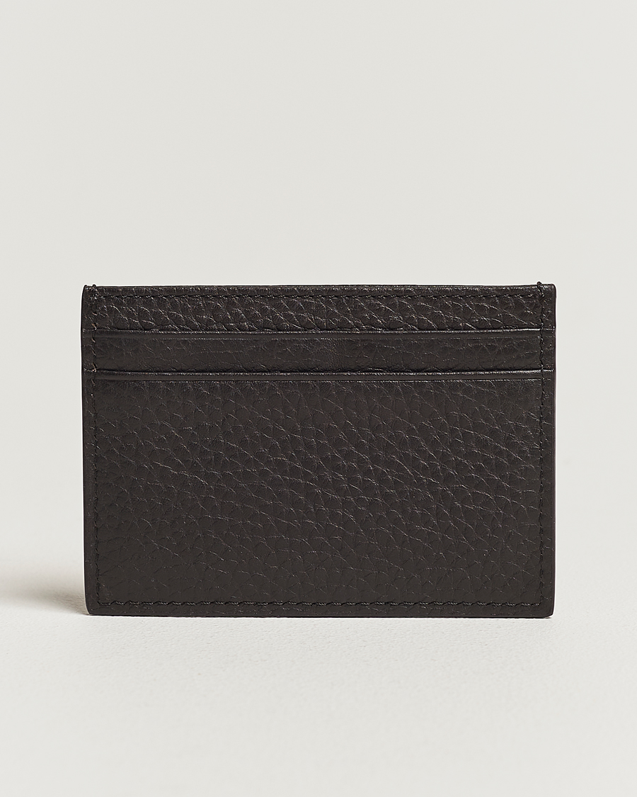 Herr |  | Tiger of Sweden | Wharf Grained Leather Card Holder Dark Brown