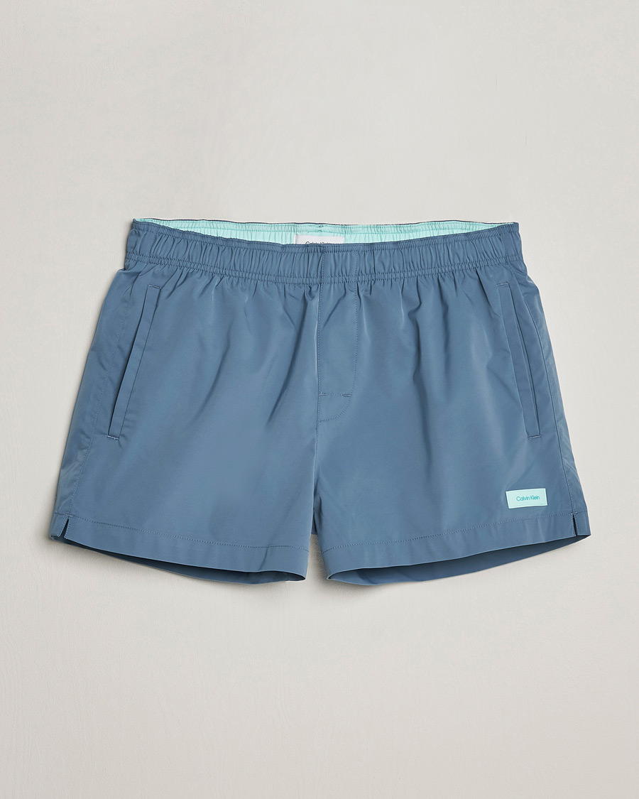 Herre | Badeshorts | Calvin Klein | Logo Drawstring Swimshorts Muted Cerulean