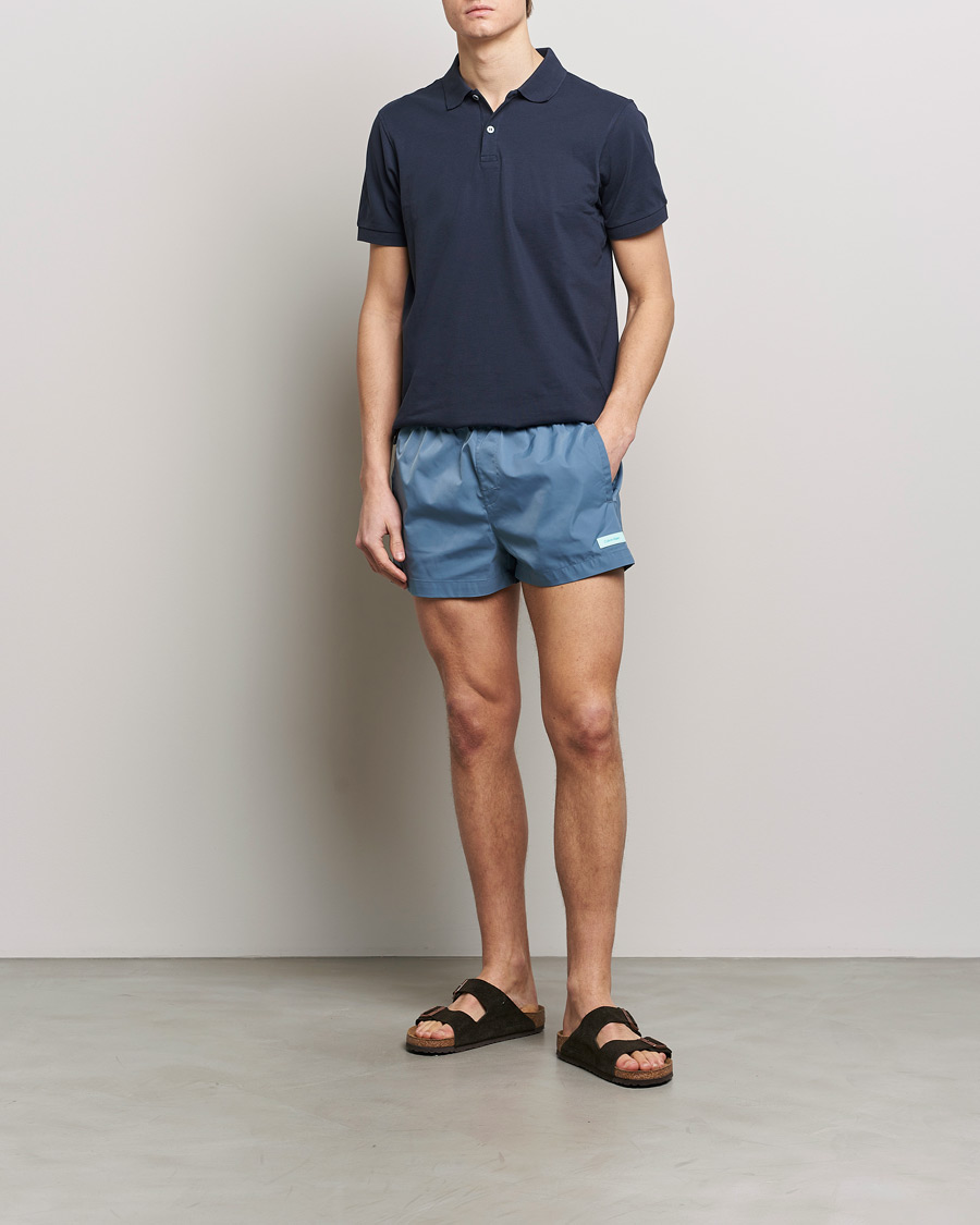 Herre | Badeshorts | Calvin Klein | Logo Drawstring Swimshorts Muted Cerulean