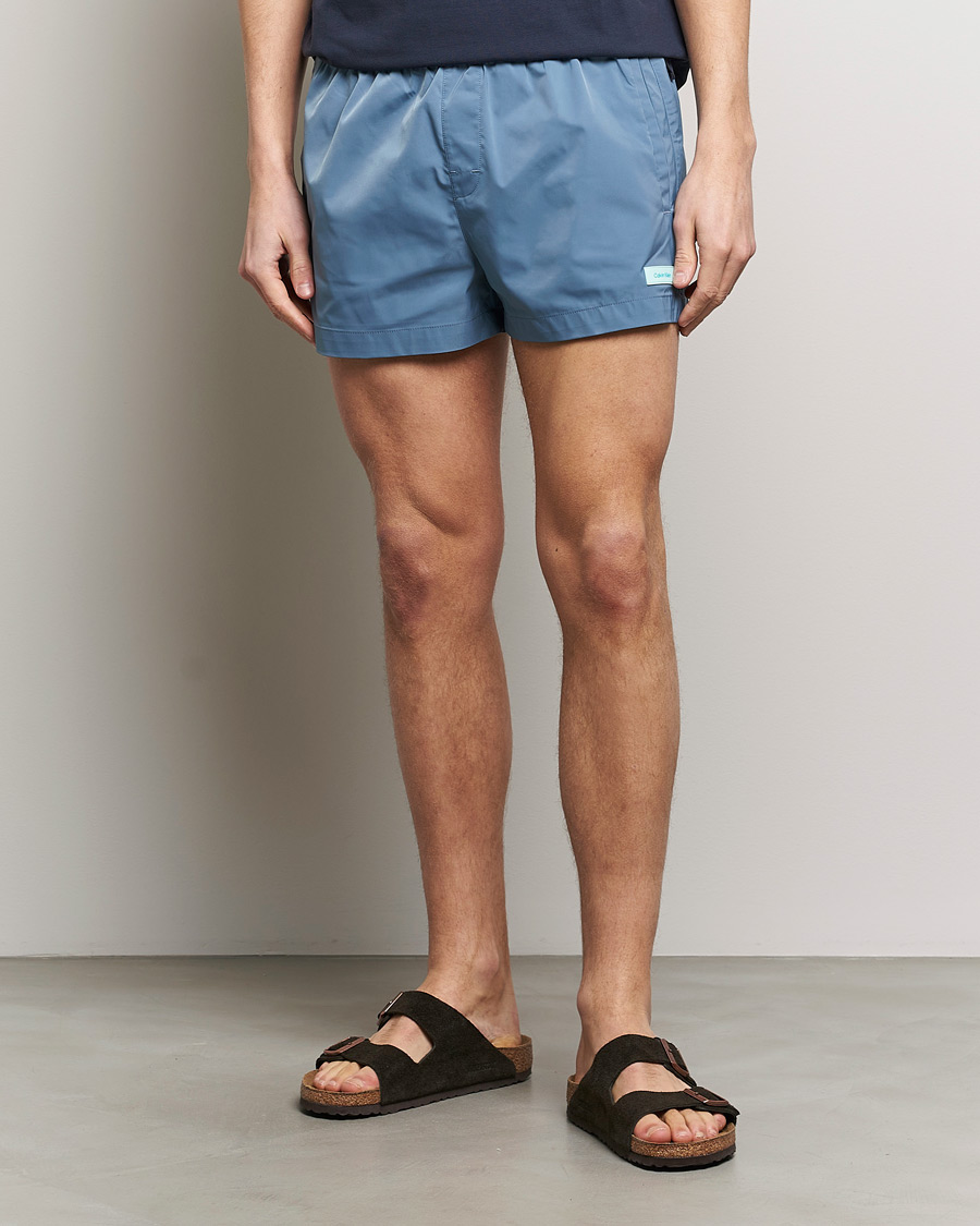 Herre |  | Calvin Klein | Logo Drawstring Swimshorts Muted Cerulean