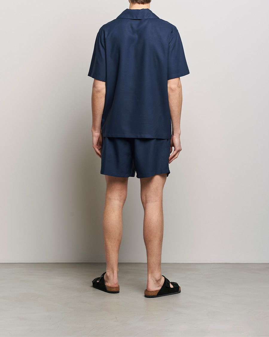 Herre | Pyjamassett | Calvin Klein | Viscose Short Sleeve Pyjama Set Blue Shadow