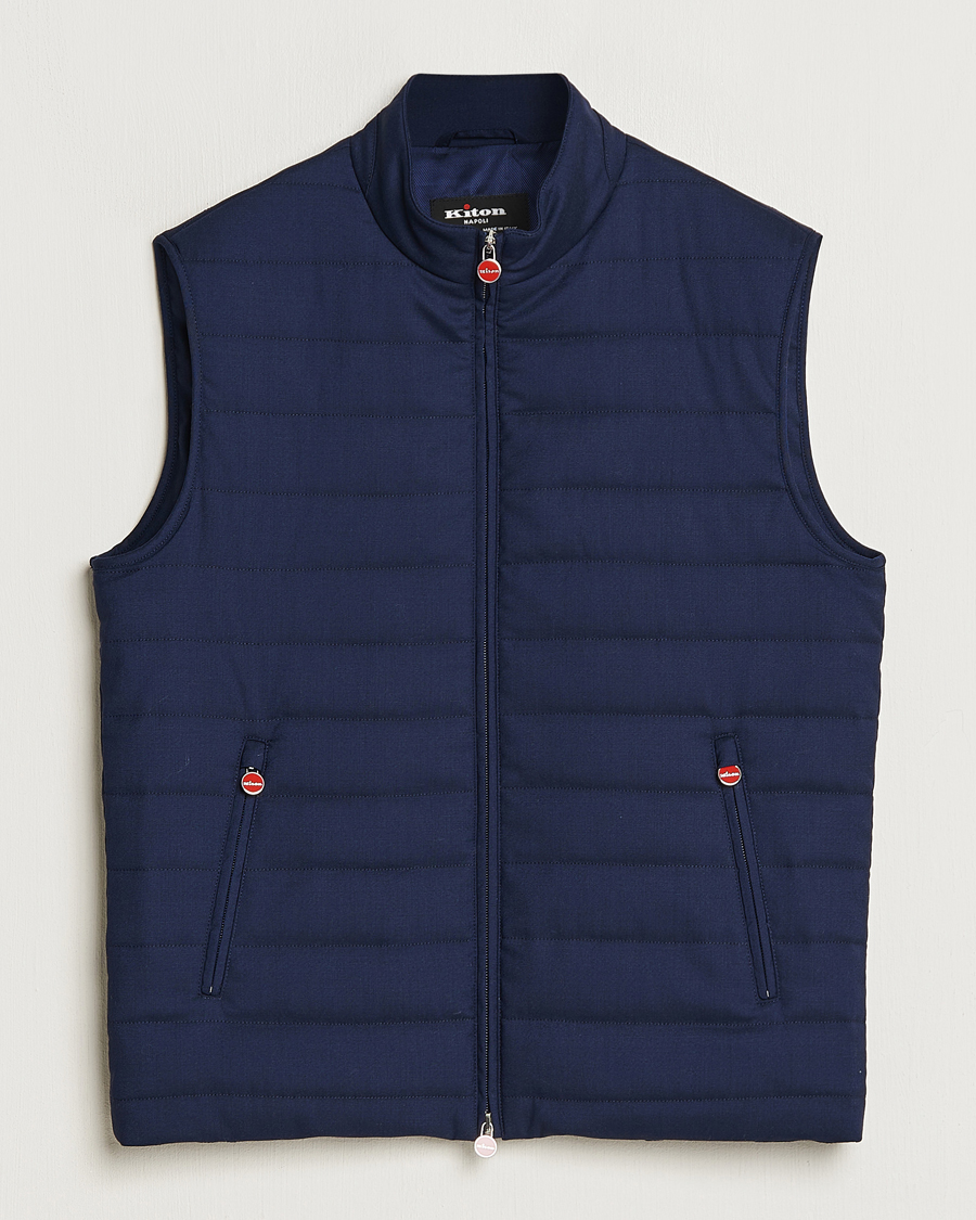 Herre | Jakker | Kiton | Technical Wool Gilet Navy