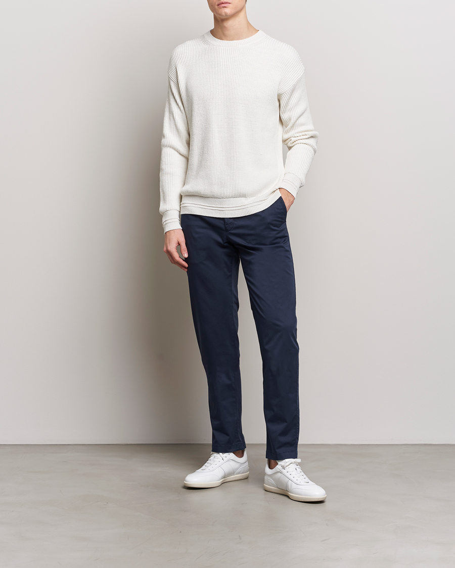 Herre | Gensere | Kiton | Cotton/Silk Rib Pullover Off White