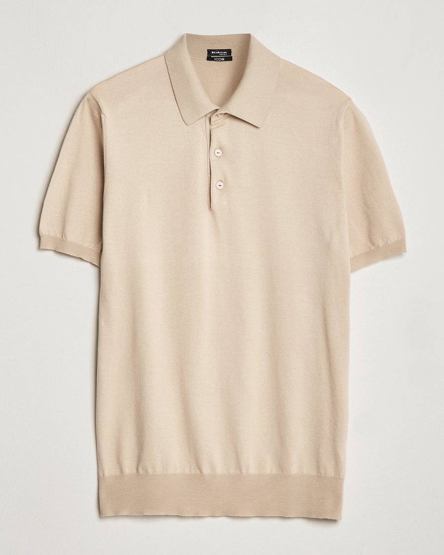 Herre | Pikéer | Kiton | Sea Island Cotton Polo Beige
