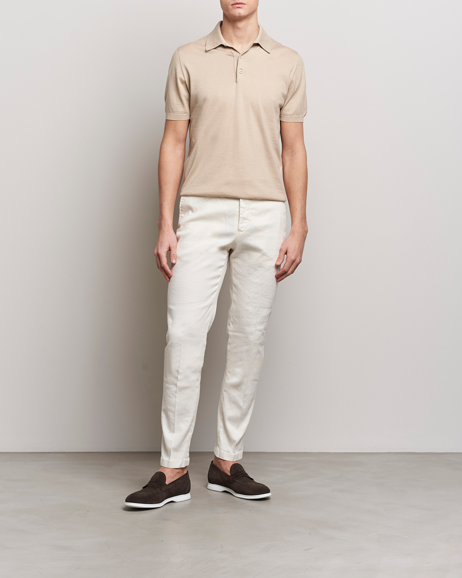 Herre | Pikéer | Kiton | Sea Island Cotton Polo Beige