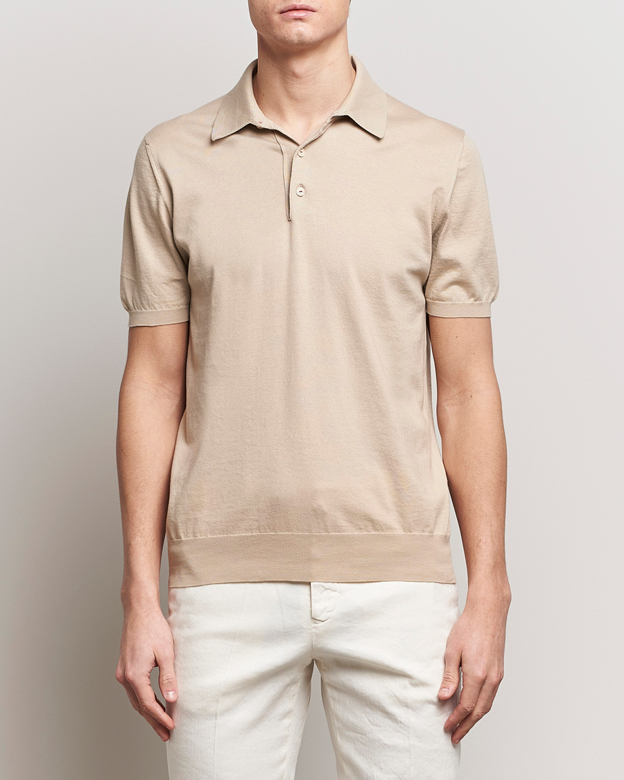 Herre | Avdelinger | Kiton | Sea Island Cotton Polo Beige