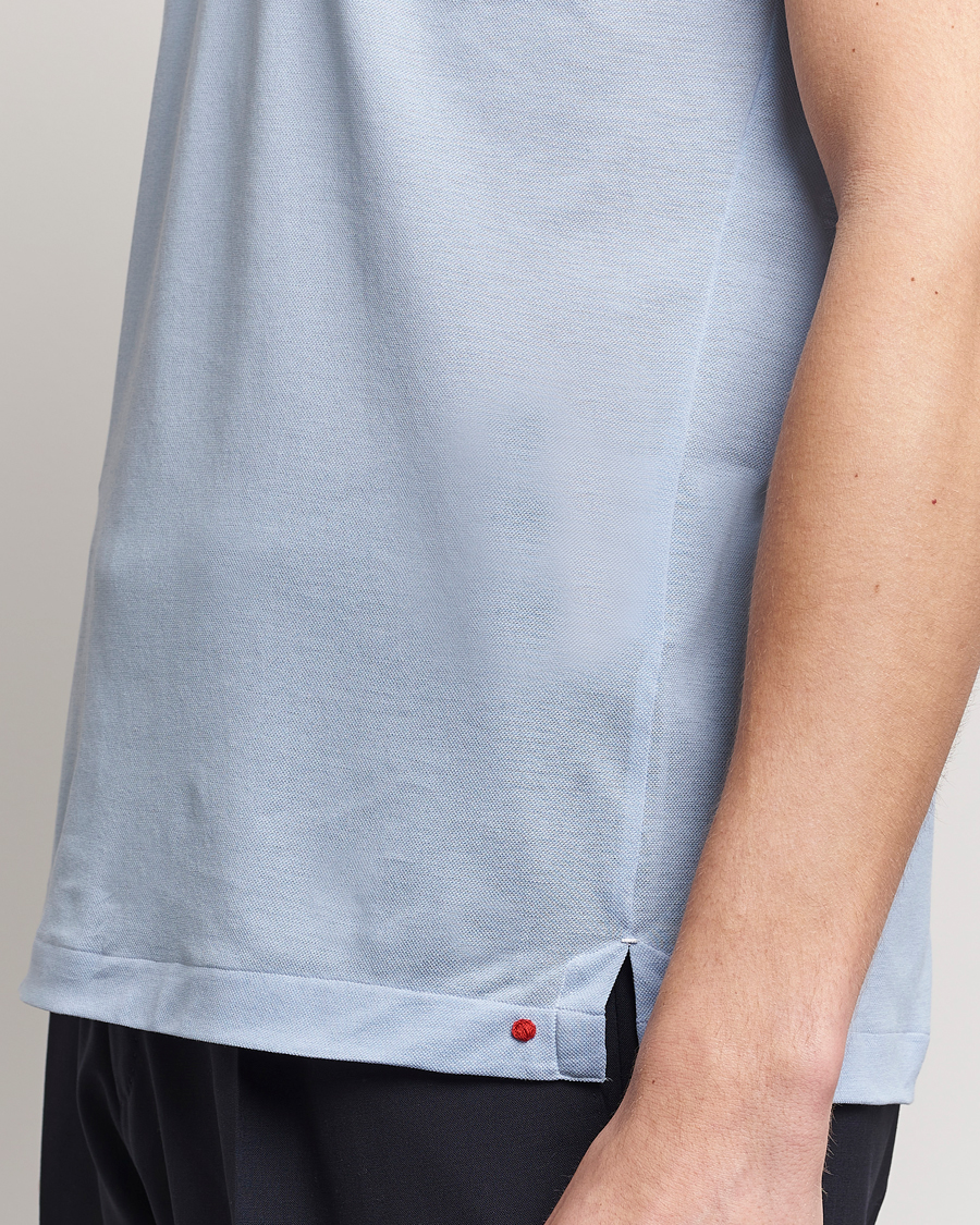 Herre | Pikéer | Kiton | Short Sleeve Jersey Polo Light Blue