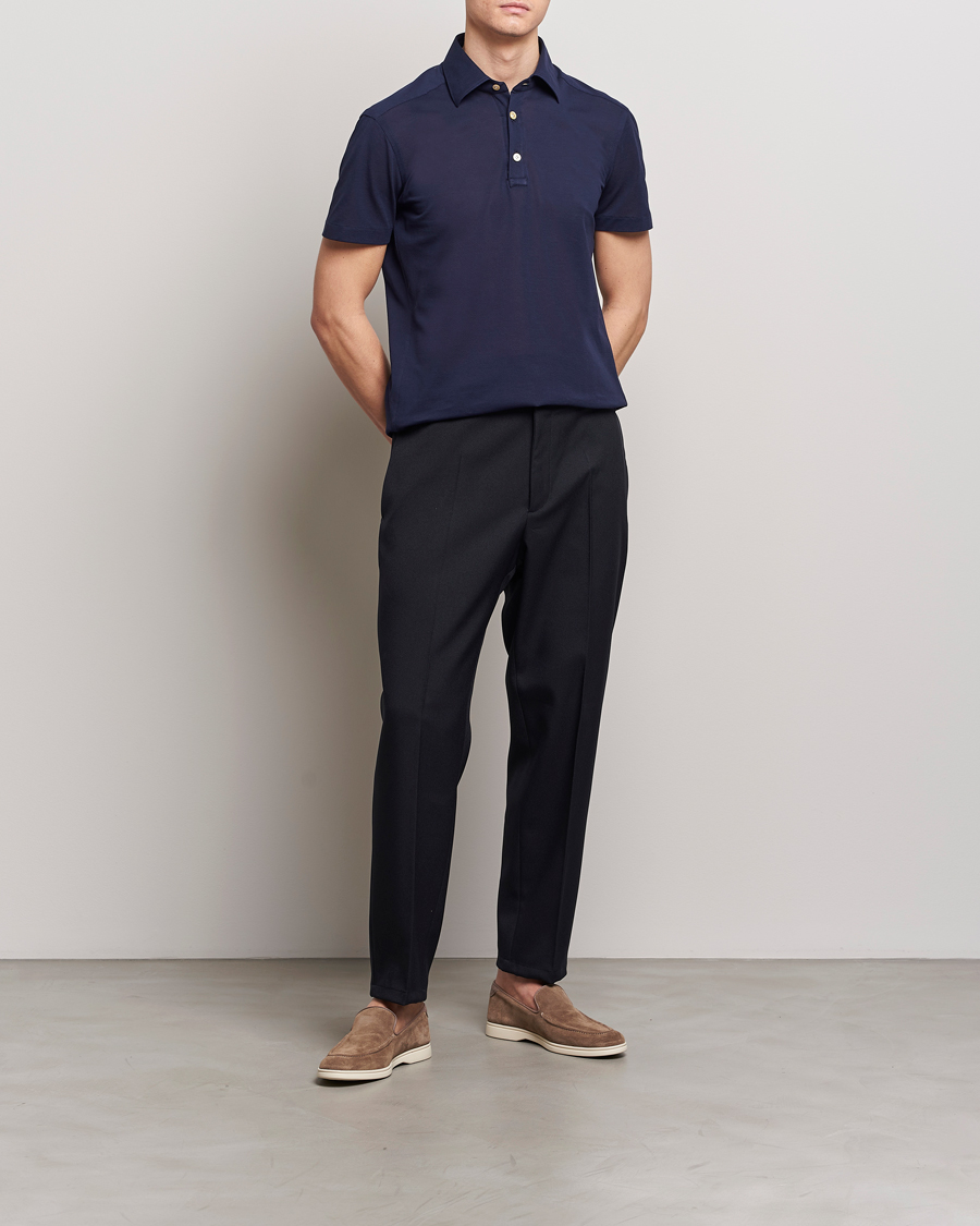 Herre | Pikéer | Kiton | Short Sleeve Jersey Polo Navy