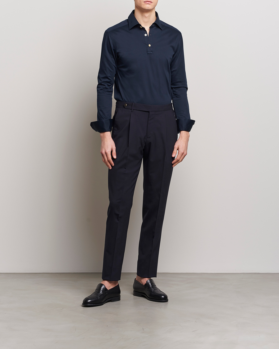 Herre | Skjorter | Kiton | Popover Shirt Navy