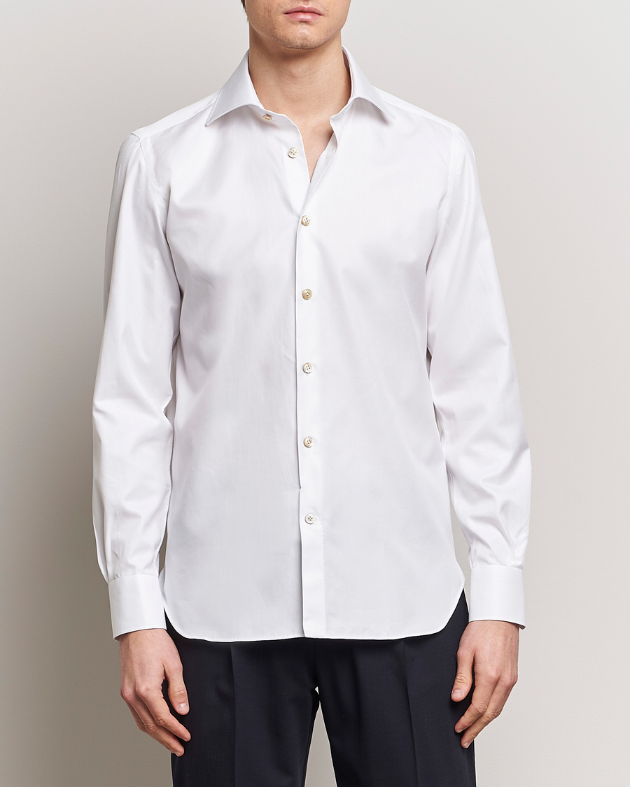 Herre | Mørk dress | Kiton | Slim Fit Dress Shirt White