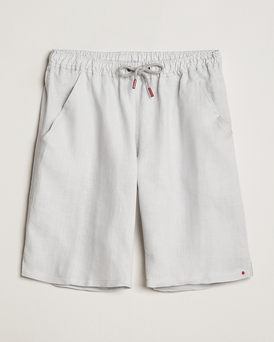 Herre |  | Kiton | Linen Drawstring Shorts Light Grey