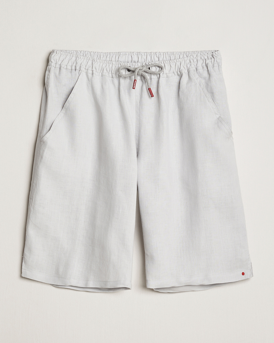 Herre | Shorts | Kiton | Linen Drawstring Shorts Light Grey