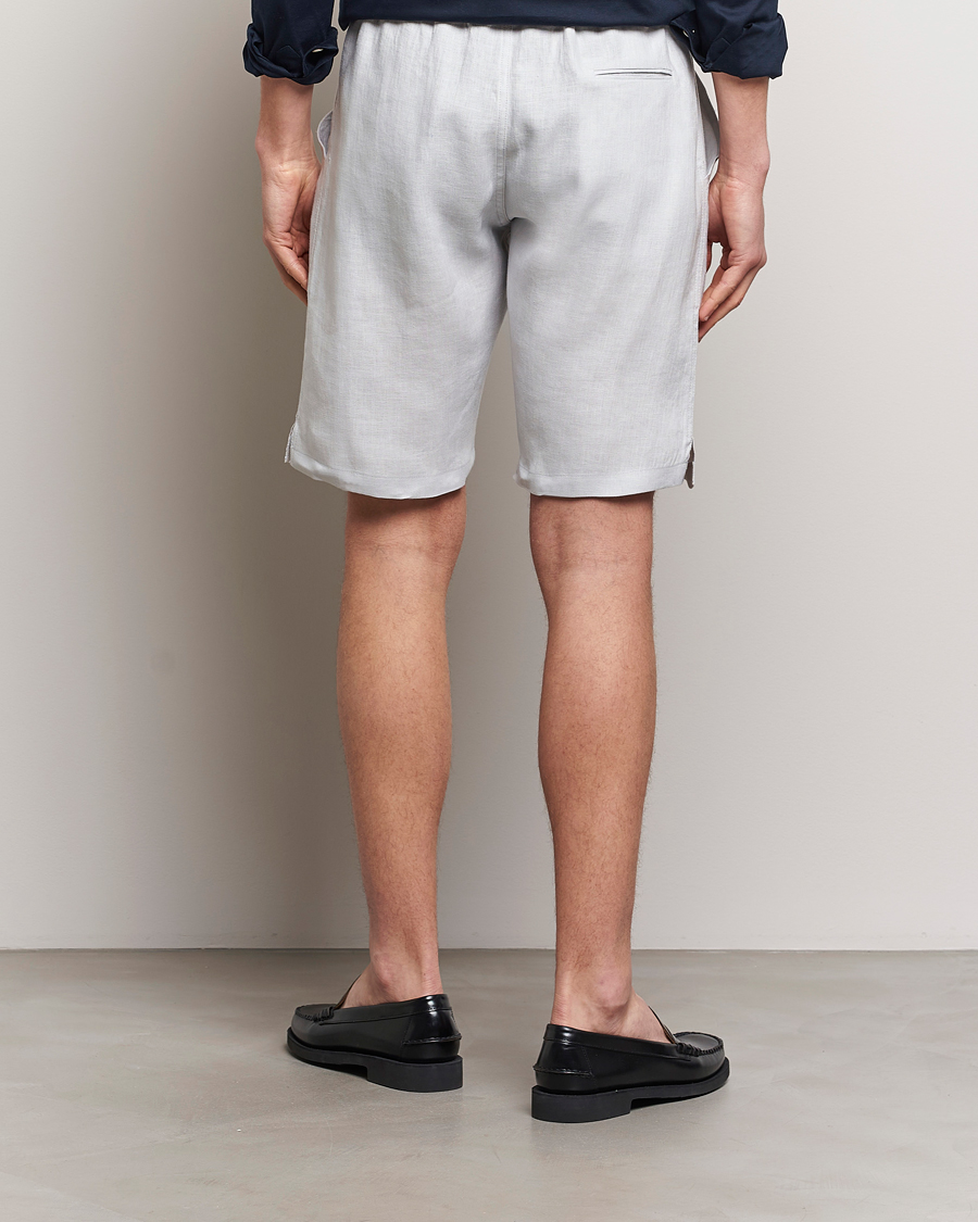 Herre | Shorts | Kiton | Linen Drawstring Shorts Light Grey
