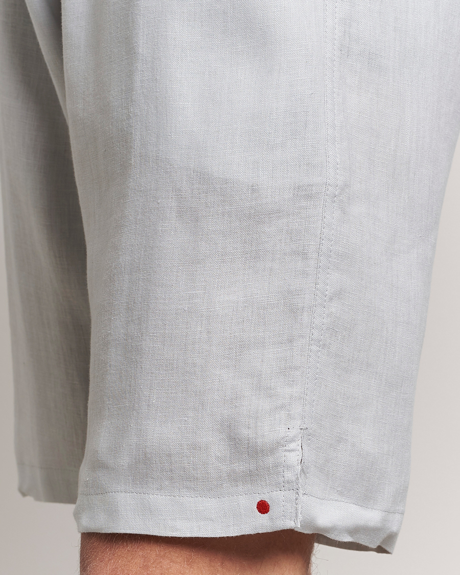 Herre | Shorts | Kiton | Linen Drawstring Shorts Light Grey