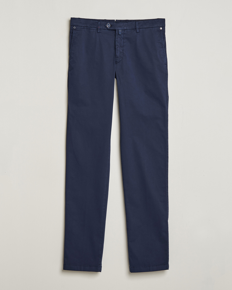 Herre | Bukser | Kiton | Slim Fit Cotton Chinos Navy