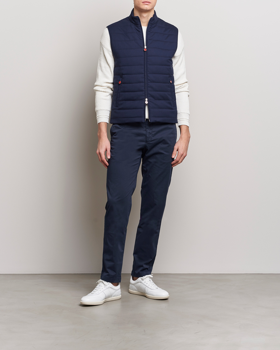 Herre | Bukser | Kiton | Slim Fit Cotton Chinos Navy