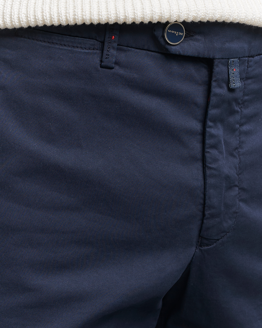 Herre | Bukser | Kiton | Slim Fit Cotton Chinos Navy