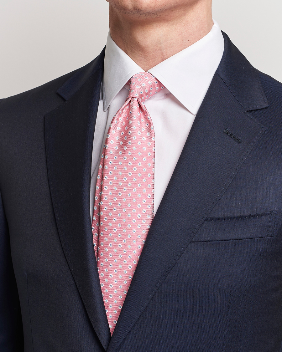 Herre | Kiton | Kiton | Micro Flower Silk Tie Pink