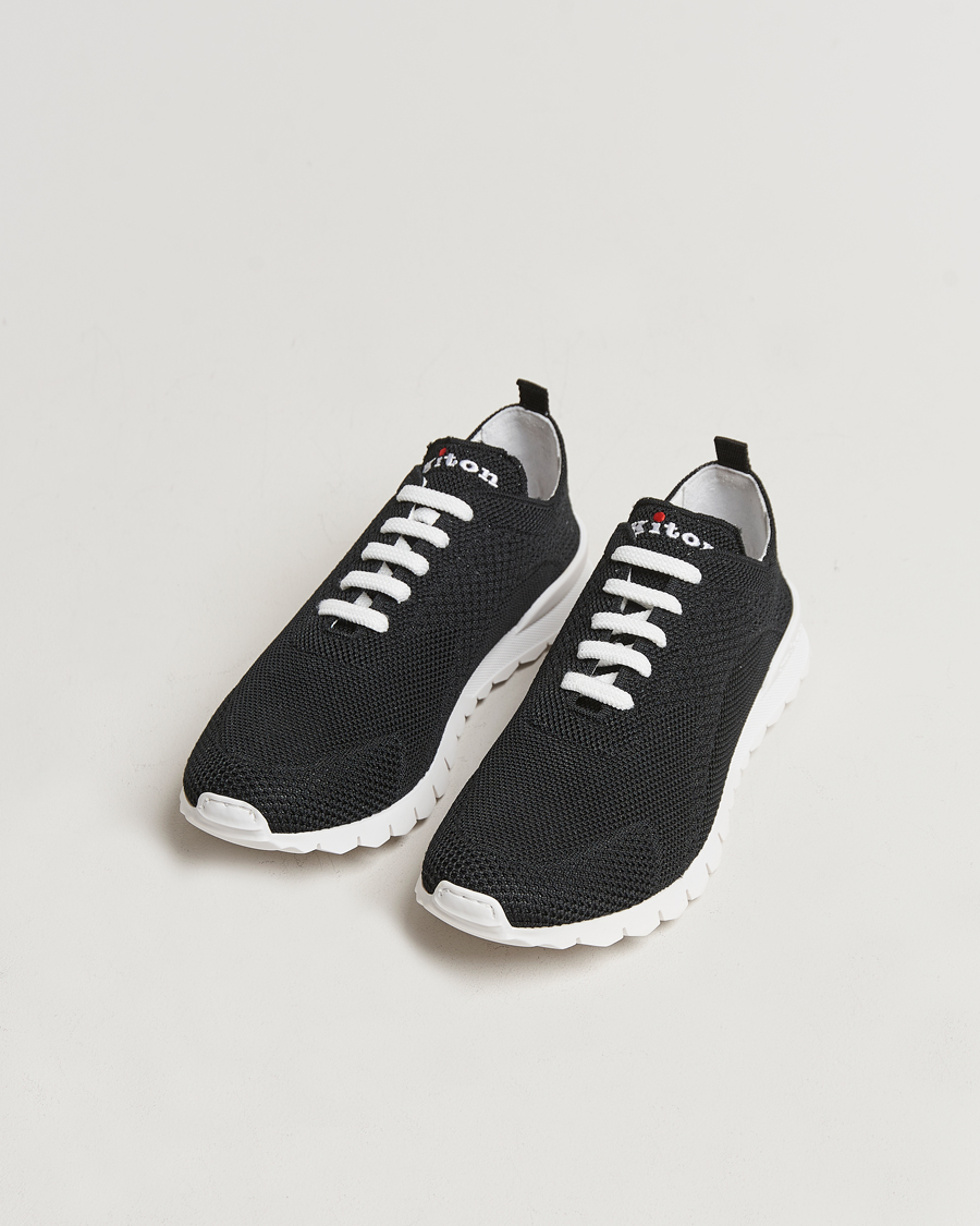 Herre | Italian Department | Kiton | Mesh Running Sneakers Black