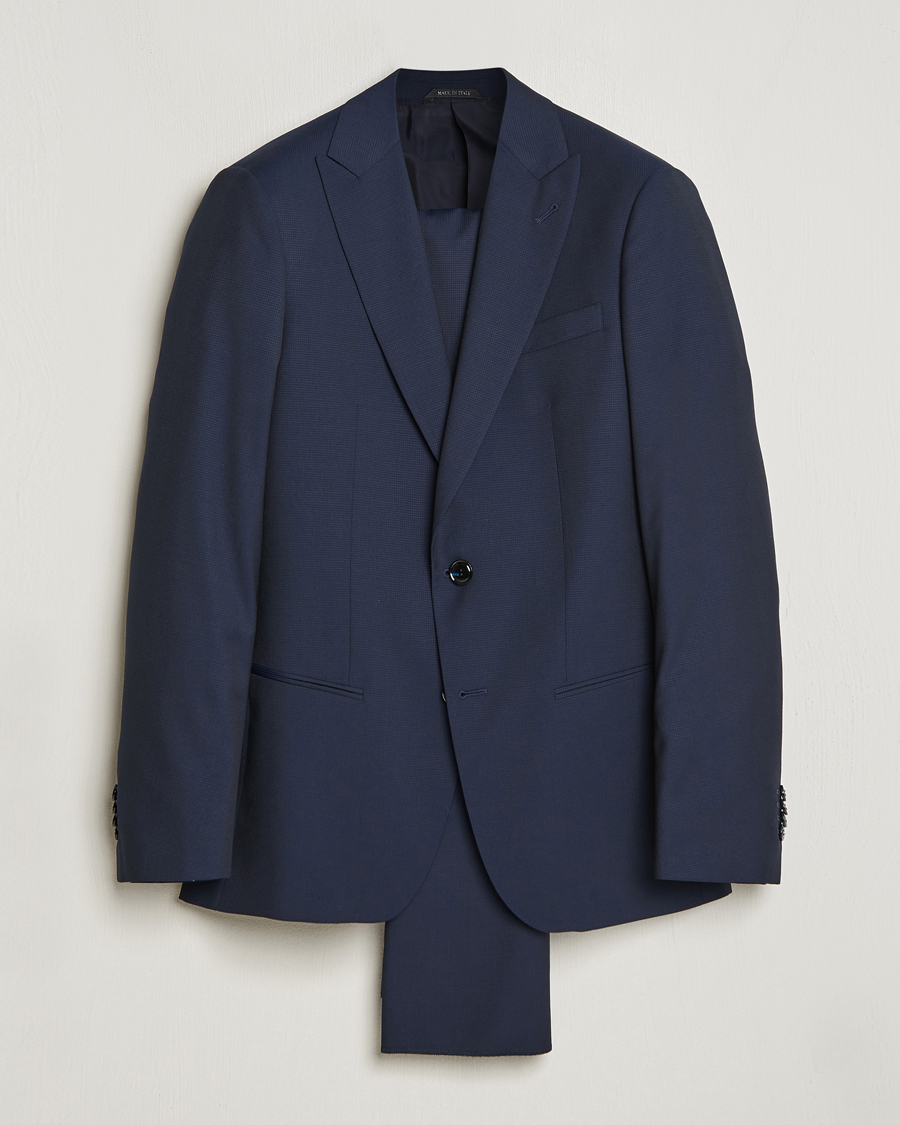Herre | Dresser | Giorgio Armani | Slim Fit Peak Lapel Wool Suit Navy