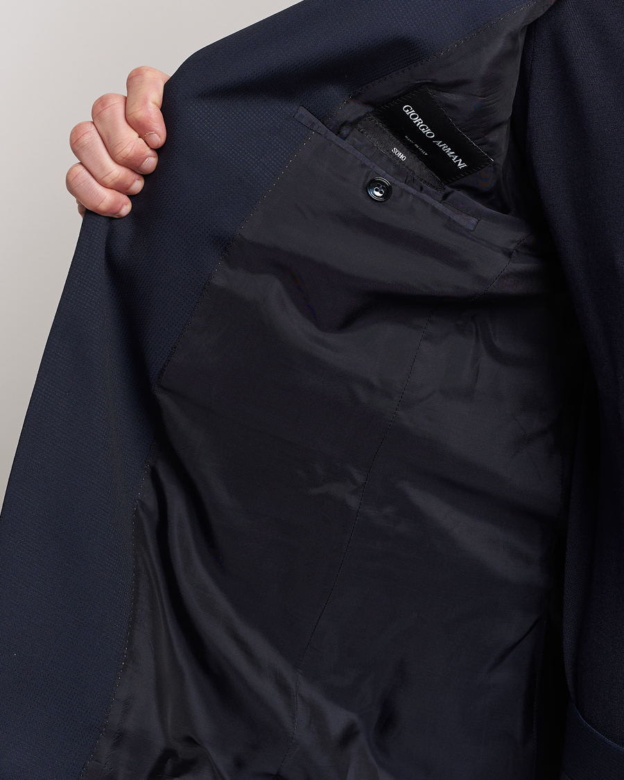 Herre | Dresser | Giorgio Armani | Slim Fit Peak Lapel Wool Suit Navy