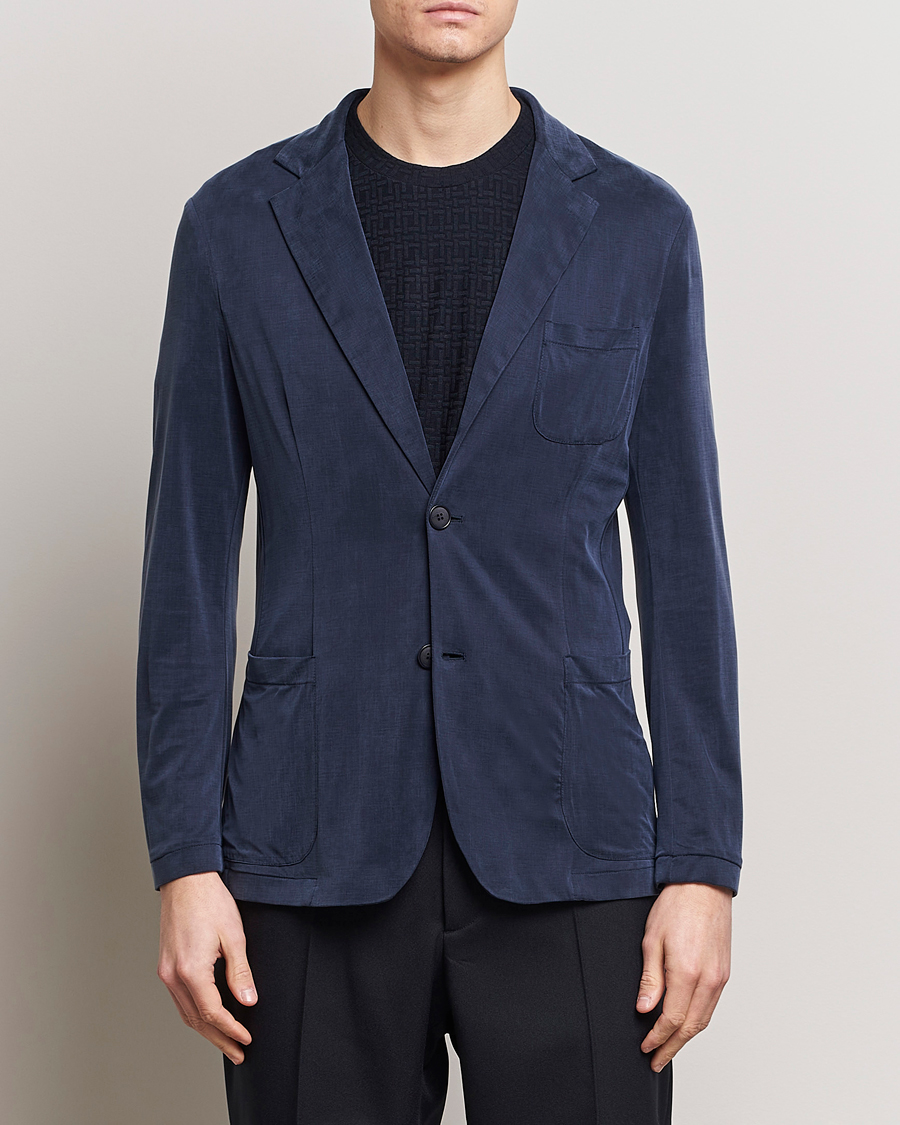 Herre | Strikkede blazere | Giorgio Armani | Unconstructed Blazer Navy