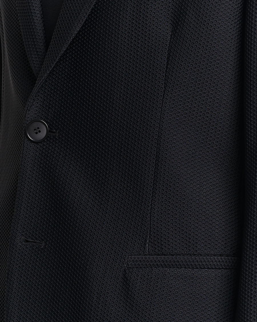 Herre | Dressjakker | Giorgio Armani | Single Breasted Mesh Blazer Black