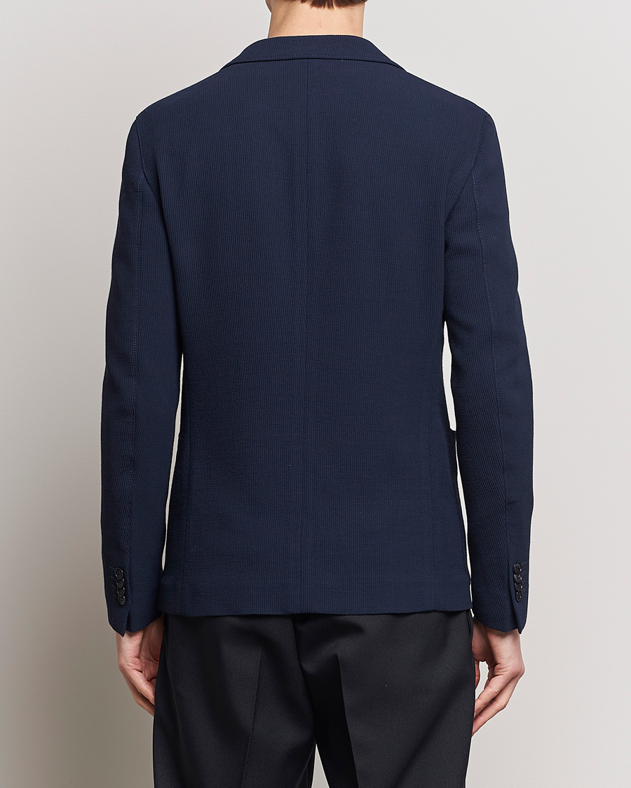 Herre | Dressjakker | Giorgio Armani | Single Breasted Rib Wool Blazer Navy