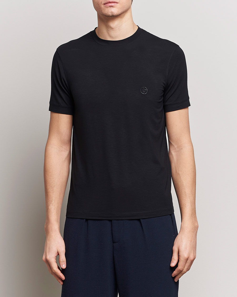 Herre | Avdelinger | Giorgio Armani | Embroidered Logo T-Shirt Black