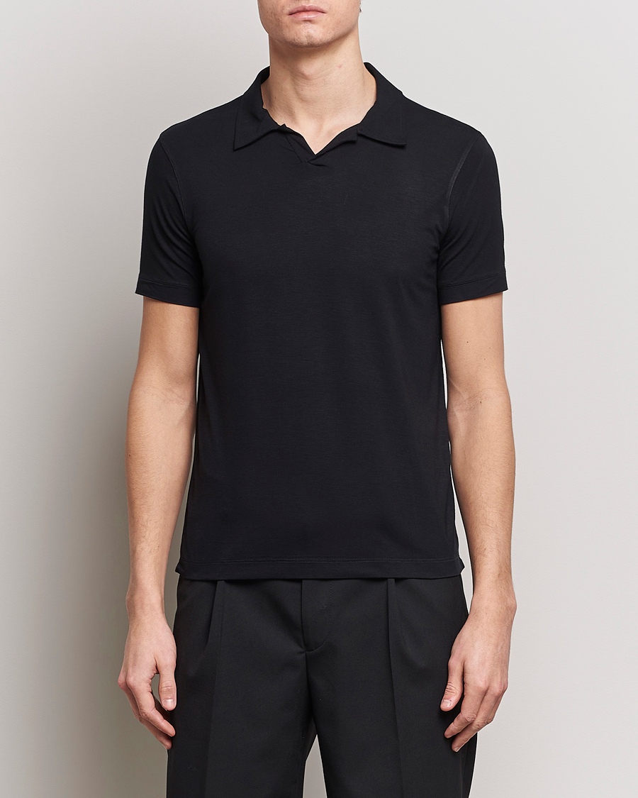 Herre | Pikéer | Giorgio Armani | Short Sleeve Stretch Polo Black