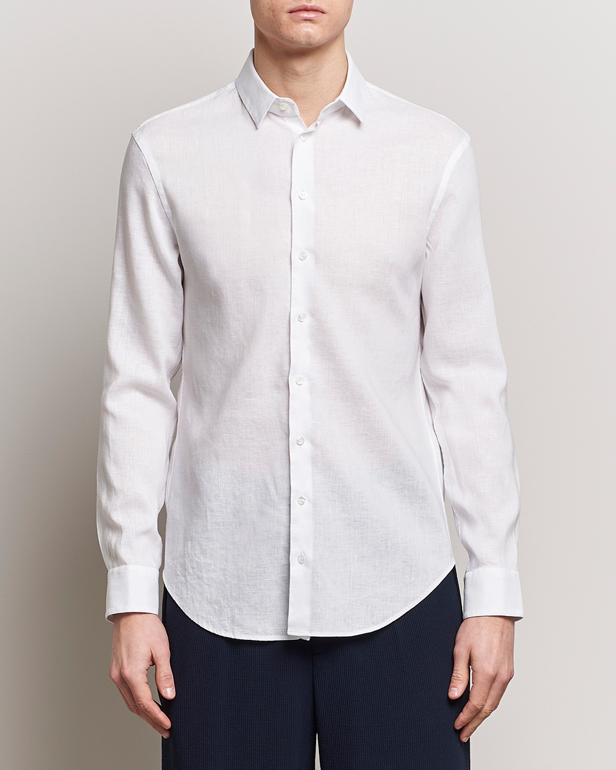 Herre | Avdelinger | Giorgio Armani | Slim Fit Linen Shirt White