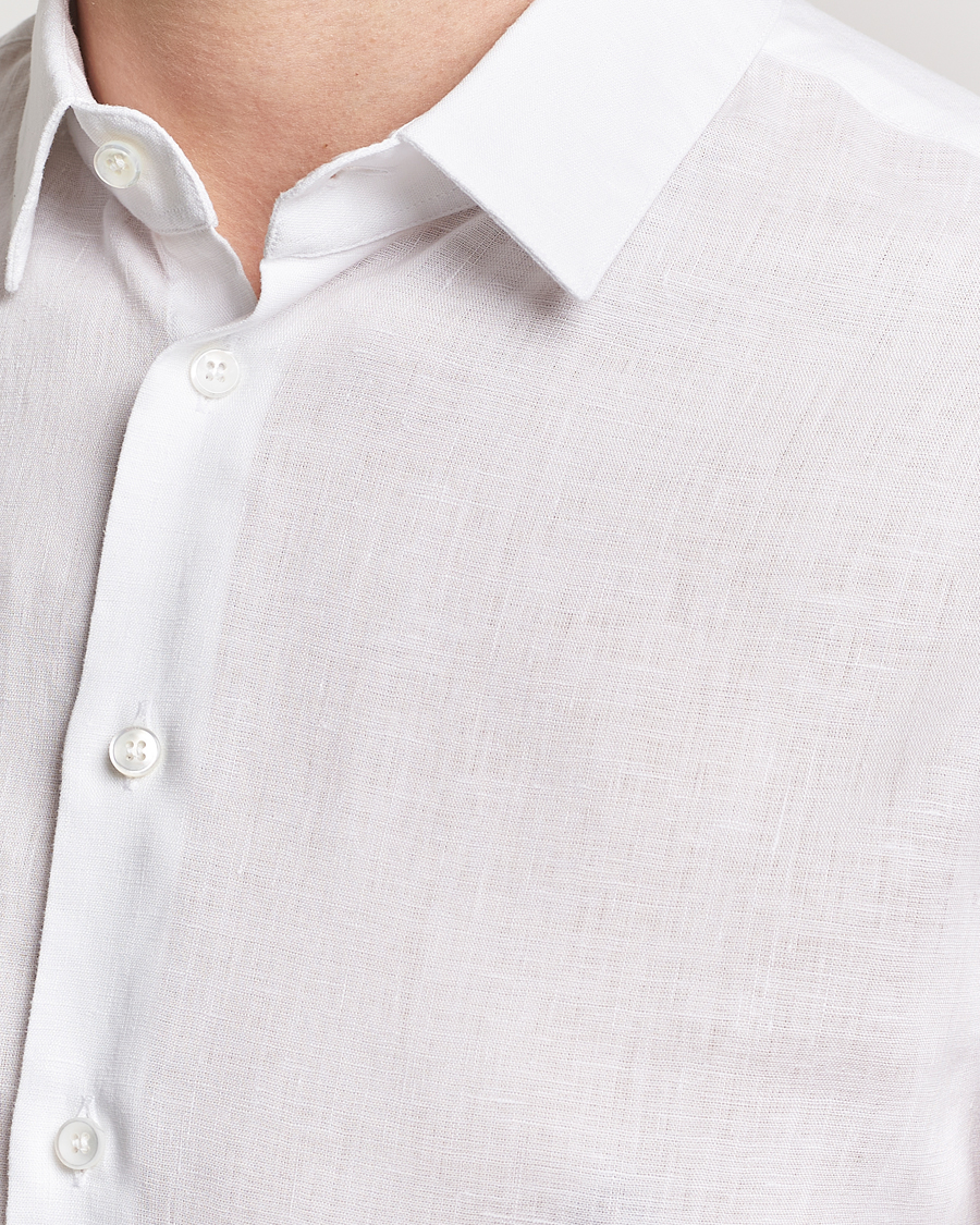 Herre | Skjorter | Giorgio Armani | Slim Fit Linen Shirt White