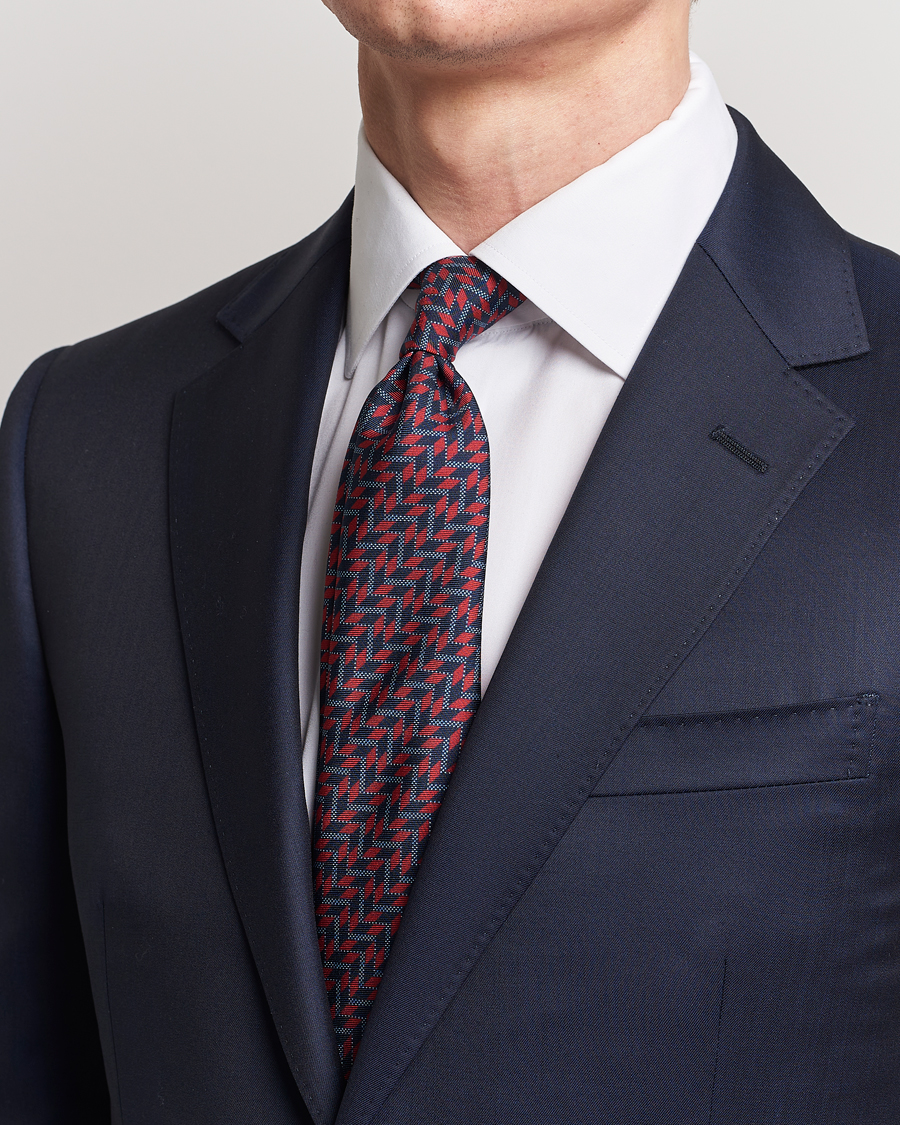 Herr | Accessoarer | Giorgio Armani | Printed Silk Tie  Navy/Red