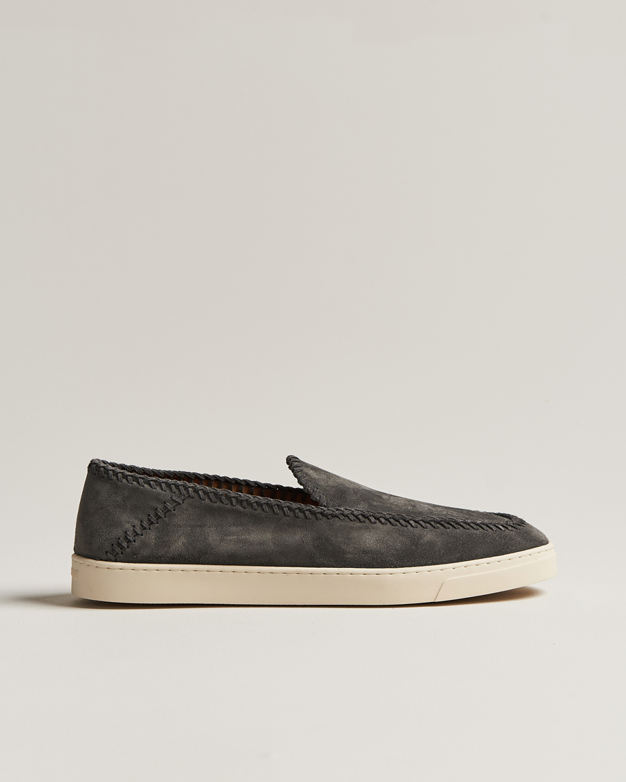 Herre | Giorgio Armani Intrecci Loafers Grey Suede | Giorgio Armani | Intrecci Loafers Grey Suede