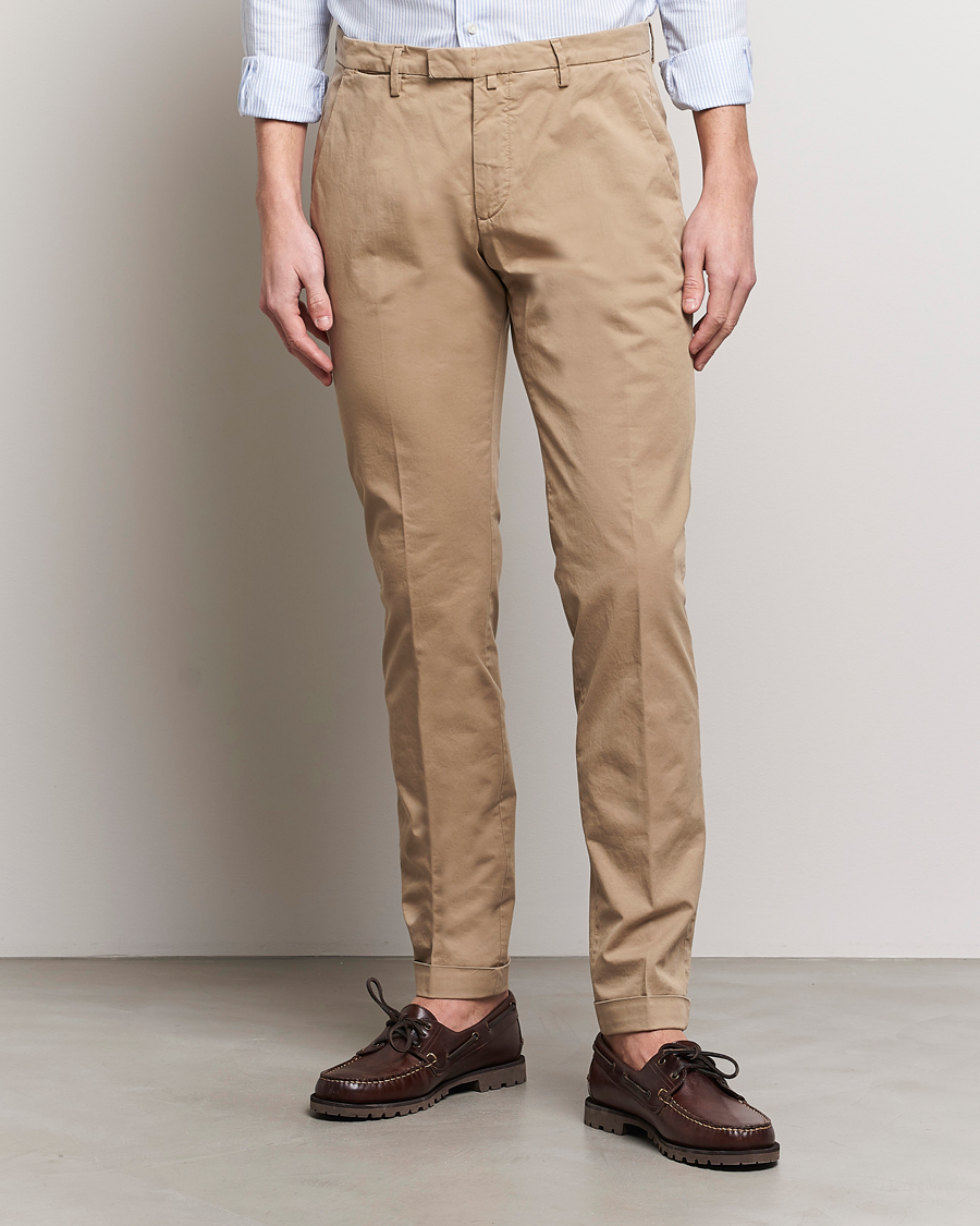 Herre | Chinos | Briglia 1949 | Slim Fit Cotton Stretch Chinos Taupe